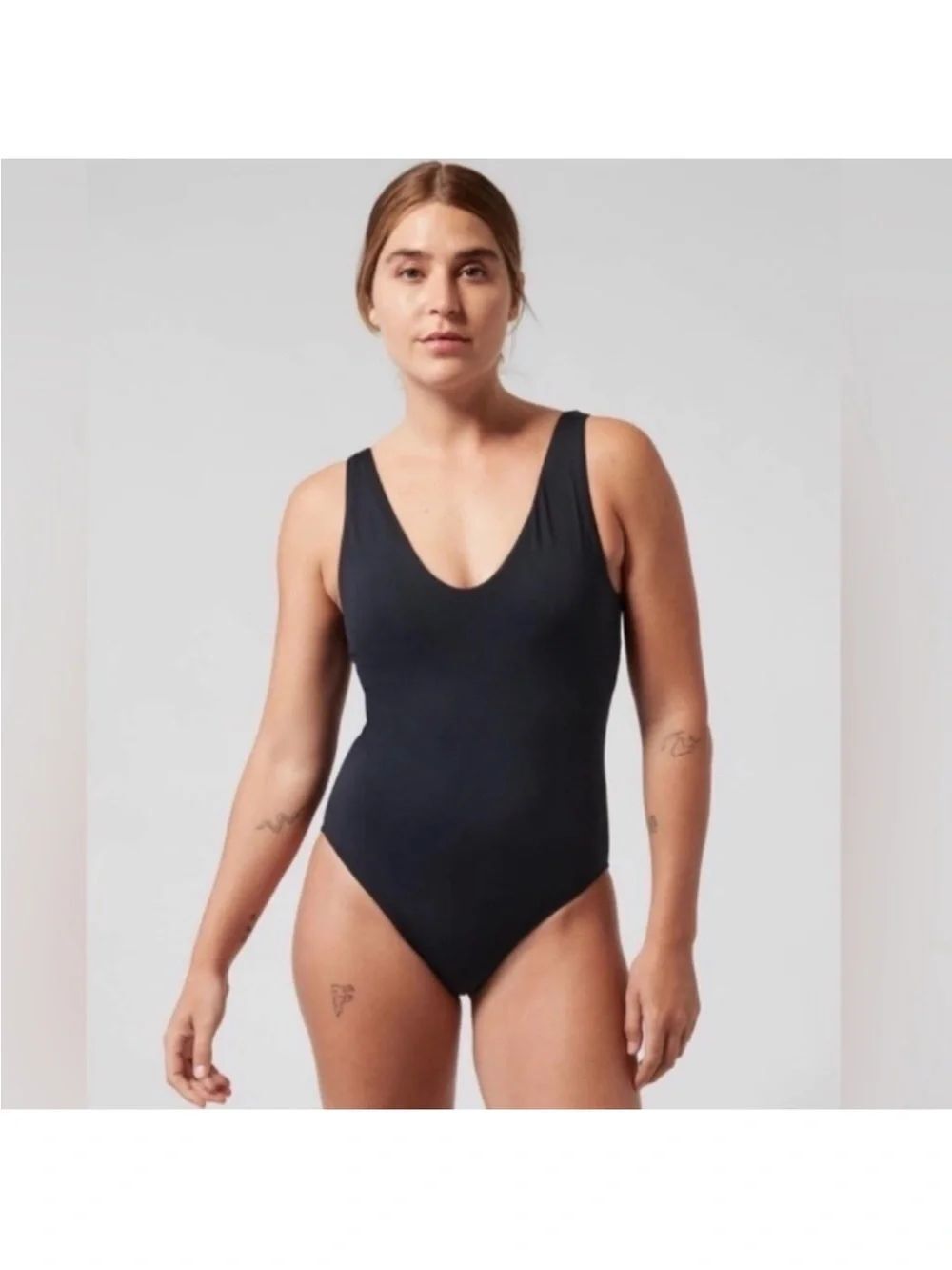Athleta Seychelles Black One Piece Swimsuit M